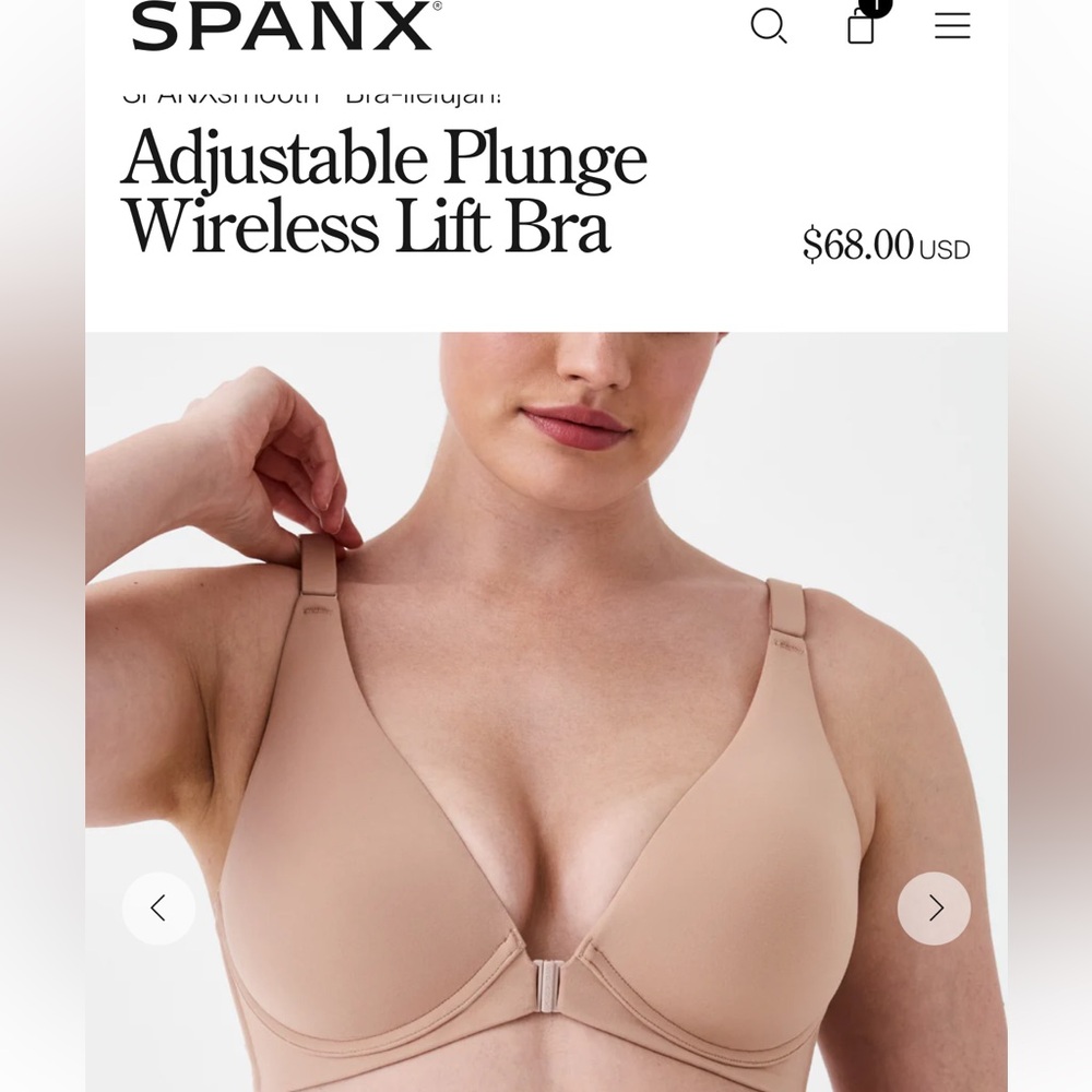 NWOT SPANXsmooth™ Bra-llelujah!®
Adjustable Plunge Wireless Lift Bra